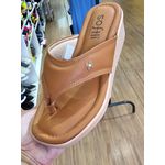 Tamanco Feminino Softli Com Salto Flatform E Tira Acolchoada Camel