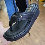 Tamanco Feminino Softli Com Salto Flatform E Tira Acolchoada Preto