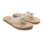 Chinelo Dedo Feminino Flexível Confortável Macio Leve Casual Softli Off white