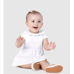 Vestido Infantil Gola Com Babados Em Algodão Malwee Kids