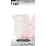 Conjunto bebê menina body cotton e salopete tricoline millinina