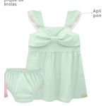 Vestido bebê menina malha newtech laços millinina