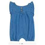 Macaquinho Jeans Infantil Babados Trick Nick Azul