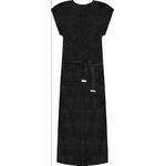 Vestido Midi Em Ribana Canelada Lurex Rovitex Preto
