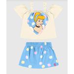 Conjunto Infantil Menina Cinderella Princesa Disney Em Algodão Malwee Kids