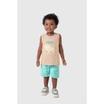Conjunto Infantil Menino Bermuda Estampada Em Microfibra Malwee Kids