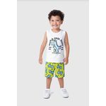 Conjunto Infantil Menino Regata T-Rex Dino Em Algodão Malwee Kids