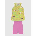 Conjunto Infantil Menina Regata Estampada E Bermuda Em Algodão Malwee Kids