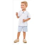 Conjunto Infantil Curto Kamylus Casual Menino - Branco