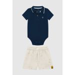 Conjunto Menino Body Polo Em Algodão - Carinhoso