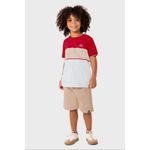 Conjunto Menino Camiseta Manga Retilínea Em Algodão - Carinhoso