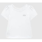 Conjunto Menina Blusa Gola Aplique De Pérolas Em Algodão - Carinhoso