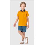 Camisa Polo Infantil Menino Gola Contraste Em Piquet Premium Malwee Kids