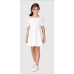 Vestido Infantil Decote Quadrado Em Laise Algodão Malwee Kids
