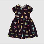 Vestido Infantil Estampado Acinturado Em Algodão Malwee Kids