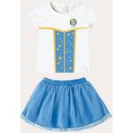Conjunto Infantil Menina Blusa e Shorts Disney Em Algodão Malwee Kids