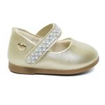 Sapatilha Infantil Klin Princesa Baby Pérolas - Dourado