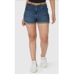 Bermuda Feminina Boyfriend Com Cinto Em Jeans Elastano