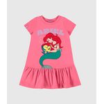 Vestido Infantil Ariel Princesa Disney Em Algodão Malwee Kids