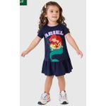 Vestido Infantil Ariel Princesa Disney Em Algodão Malwee Kids
