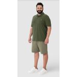 Camisa Polo Masculina Plus Size Bolso Frontal Em Piquet Stretch