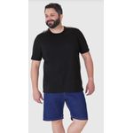 Camiseta Masculina Plus Size Com Detalhe Retilínea Em Algodão