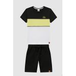 Conjunto Menino Camiseta Manga Retilínea Em Algodão - Carinhoso