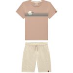 Conjunto Menino Camiseta Estampa Frontal E Bermuda - Carinhoso