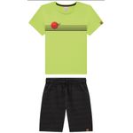 Conjunto Menino Camiseta Estampa Frontal E Bermuda - Carinhoso Verde