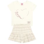 Conjunto Kamylus com shorts gliter