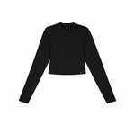 Blusa Manga Longa Feminina Canelada Preta