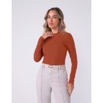 Blusa Manga Longa Feminina Canelada Preta