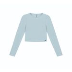 Blusa Manga Longa Canelada Cropped