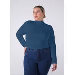 Blusa Manga Longa Básica em Malha com Gola Alta