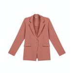Blazer feminino reto liso gola tailleur