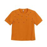 Blusa Feminina Com Aplicações Marialícia Laranja