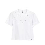 Blusa Feminina Com Aplicações Marialícia Branco