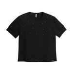 Blusa Feminina Com Aplicações Marialícia Preto