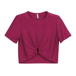 Blusa Feminina Cropped Nó Marialícia Rosa