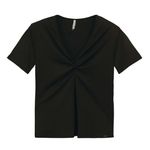 Blusa Feminina Creponada com Transpassado Marialícia Preto