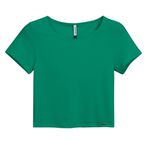 Blusa Cropped Canelado Marialicia Verde