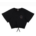 Blusa Feminina em Viscose com Mangas Amplas - Cereja Rosa - Preta