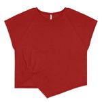 Blusa Feminina Manga Curta com Barra Assimétrica - Cereja Rosa - Terracota