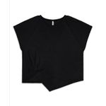 Blusa Feminina Manga Curta com Barra Assimétrica - Cereja Rosa Preta