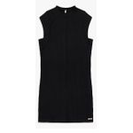 Vestido Curto Muscle Tee em Viscose Canelada - Cereja Rosa - Preto