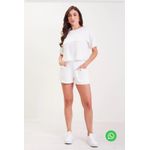 Short Feminino Em Moletinho Marialícia Bege