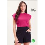 Short Feminino Em Moletinho Marialícia Preto