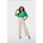Blusa Cropped Feminina Estampada Decote V Em Tule Stretch