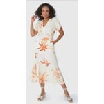 Vestido Midi Feminino Evasê Estampado Em Viscose