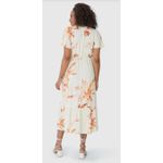 Vestido Midi Feminino Evasê Estampado Em Viscose